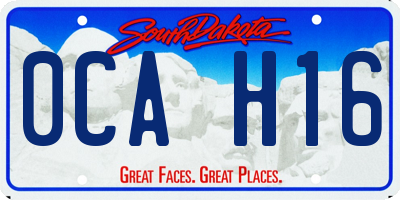 SD license plate 0CAH16