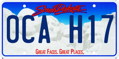 SD license plate 0CAH17
