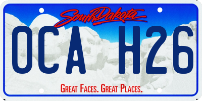 SD license plate 0CAH26
