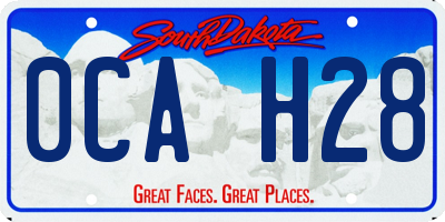 SD license plate 0CAH28