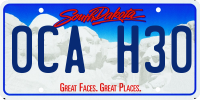 SD license plate 0CAH30