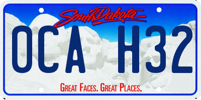 SD license plate 0CAH32