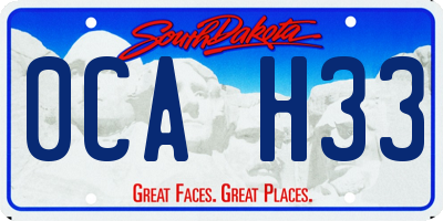 SD license plate 0CAH33