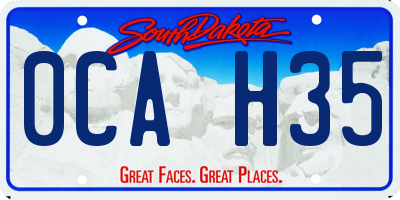 SD license plate 0CAH35