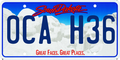 SD license plate 0CAH36