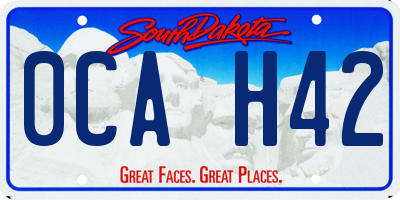 SD license plate 0CAH42