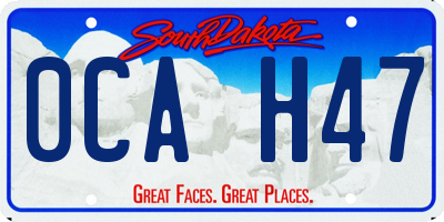 SD license plate 0CAH47