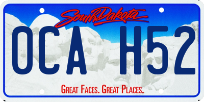 SD license plate 0CAH52