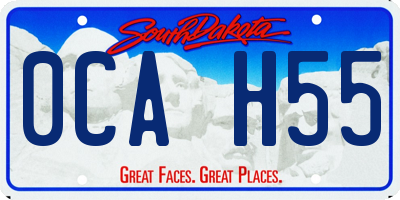 SD license plate 0CAH55
