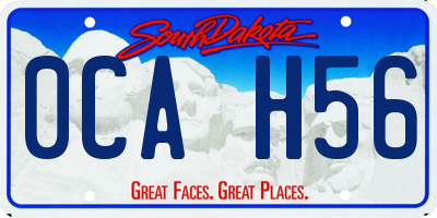 SD license plate 0CAH56