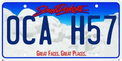 SD license plate 0CAH57