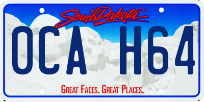 SD license plate 0CAH64