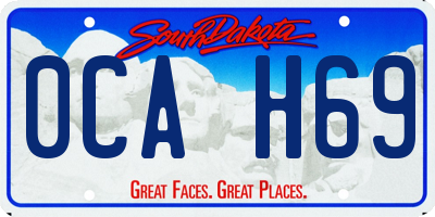 SD license plate 0CAH69