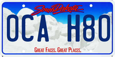 SD license plate 0CAH80