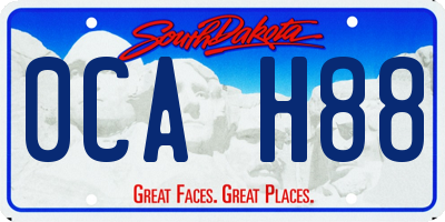 SD license plate 0CAH88