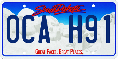 SD license plate 0CAH91