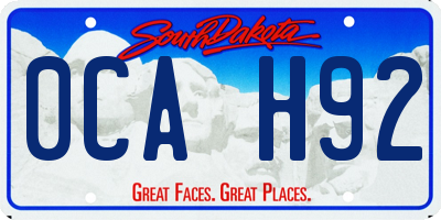 SD license plate 0CAH92