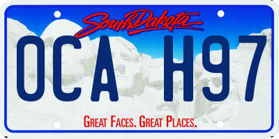 SD license plate 0CAH97