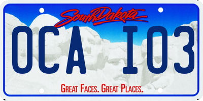 SD license plate 0CAI03