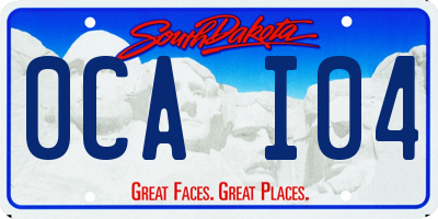 SD license plate 0CAI04