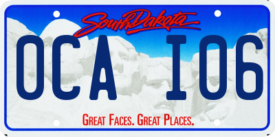 SD license plate 0CAI06