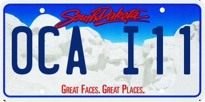 SD license plate 0CAI11