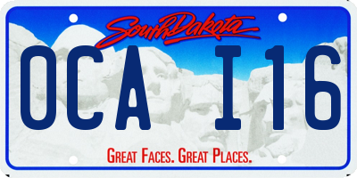SD license plate 0CAI16