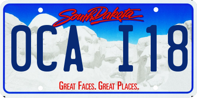 SD license plate 0CAI18