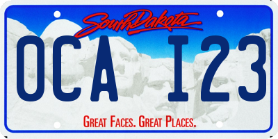 SD license plate 0CAI23