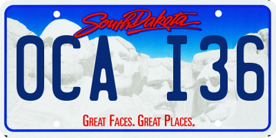 SD license plate 0CAI36