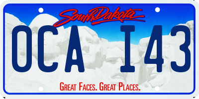 SD license plate 0CAI43