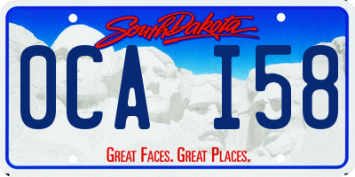 SD license plate 0CAI58