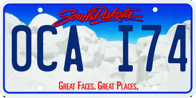 SD license plate 0CAI74