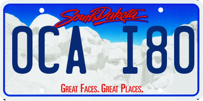 SD license plate 0CAI80