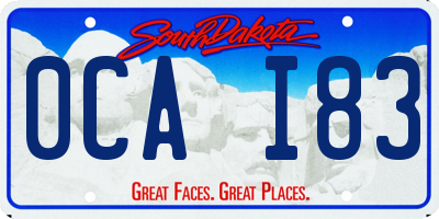 SD license plate 0CAI83