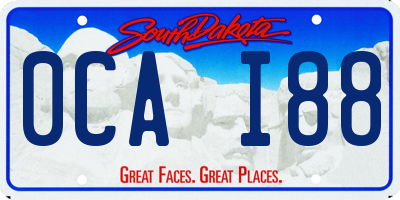 SD license plate 0CAI88