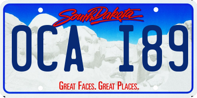 SD license plate 0CAI89
