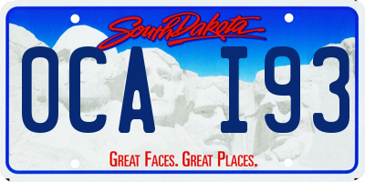 SD license plate 0CAI93