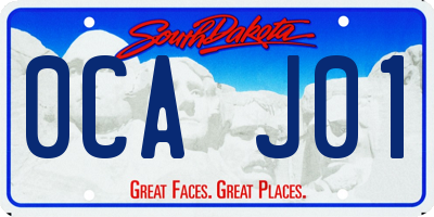SD license plate 0CAJ01