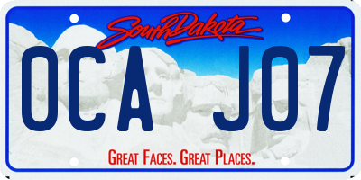 SD license plate 0CAJ07