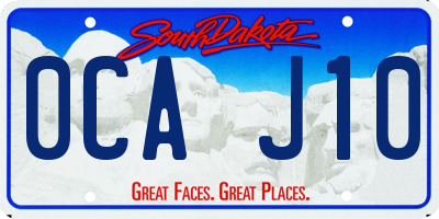 SD license plate 0CAJ10