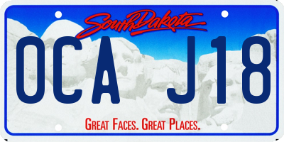 SD license plate 0CAJ18