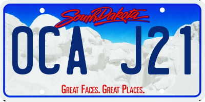 SD license plate 0CAJ21