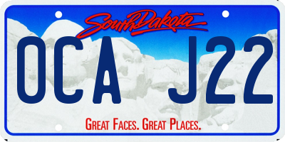 SD license plate 0CAJ22