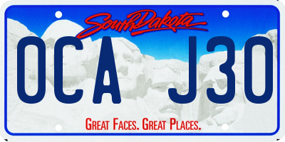 SD license plate 0CAJ30