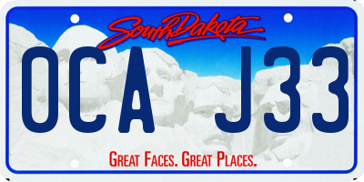 SD license plate 0CAJ33