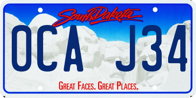 SD license plate 0CAJ34