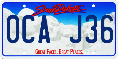 SD license plate 0CAJ36