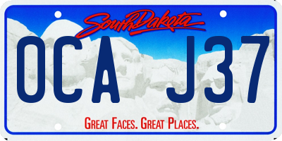 SD license plate 0CAJ37