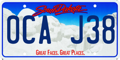 SD license plate 0CAJ38